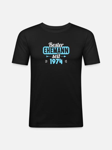 Best husband since 1974 50th wedding anniversary - Men's Slim Fit T-Shirt - black