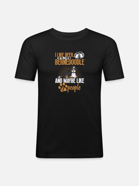 Chien Bernedoodle - T-shirt près du corps Homme - noir