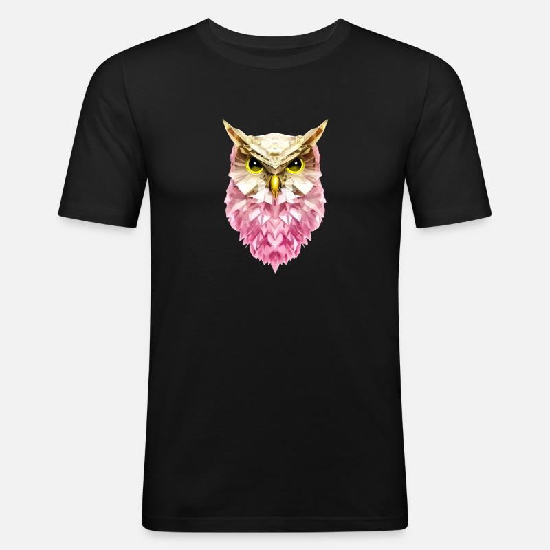 Nachteule - Männer Slim Fit T-Shirt - Schwarz