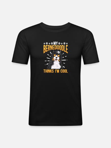 Chien Bernedoodle - T-shirt près du corps Homme - noir