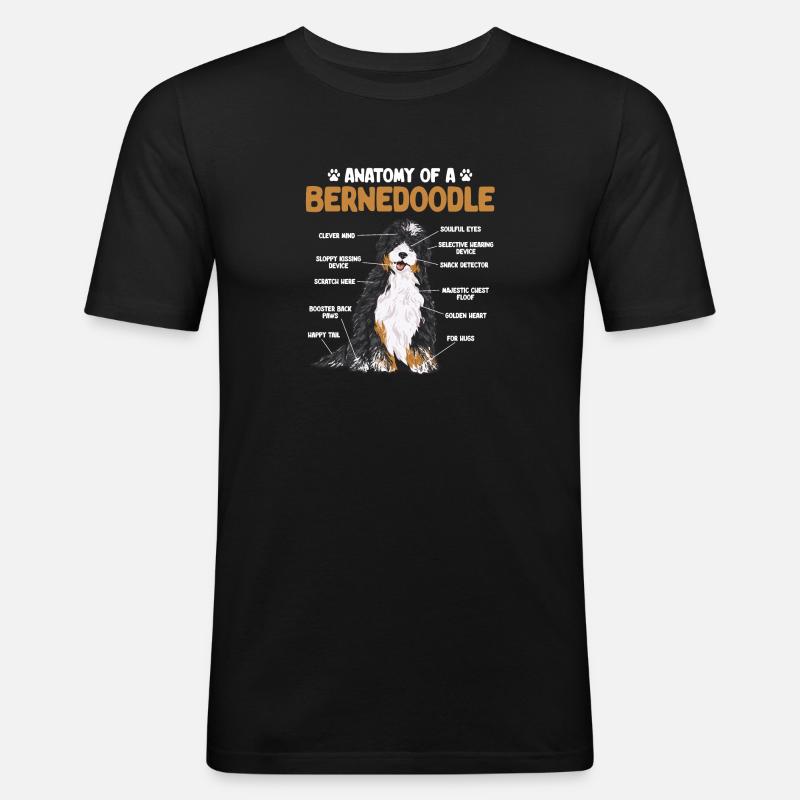 Bernedoodle Hund - Männer Slim Fit T-Shirt - Schwarz
