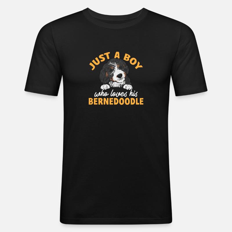 Bernedoodle Hund - Männer Slim Fit T-Shirt - Schwarz