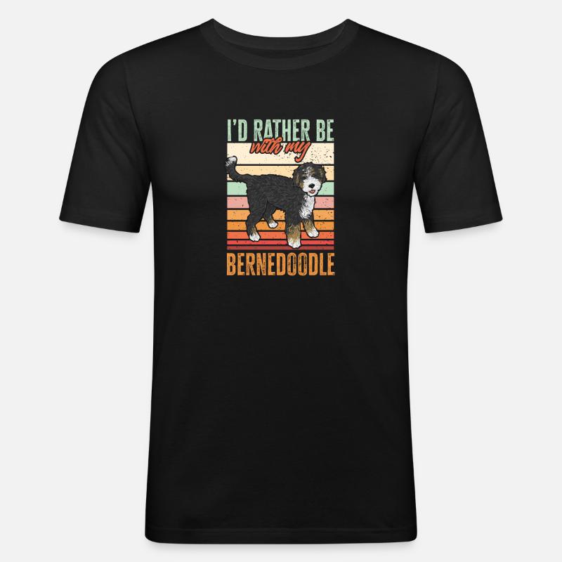 Bernedoodle Hund - Männer Slim Fit T-Shirt - Schwarz