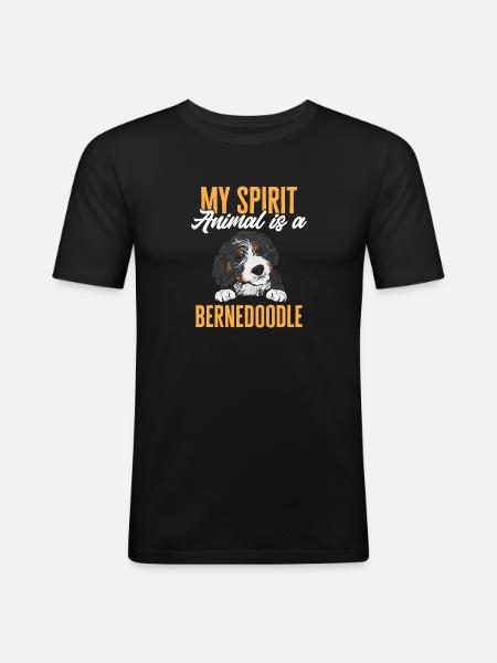 Bernedoodle Dog - Men's Slim Fit T-Shirt - black