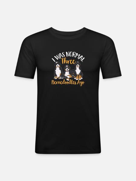 Chien Bernedoodle - T-shirt près du corps Homme - noir