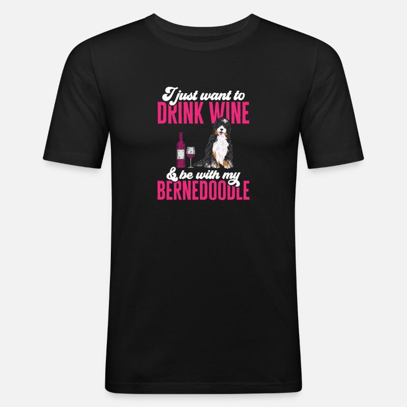 Bernedoodle Hund - Männer Slim Fit T-Shirt - Schwarz