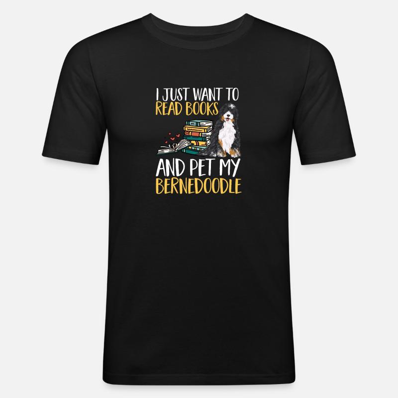 Bernedoodle Hund - Männer Slim Fit T-Shirt - Schwarz
