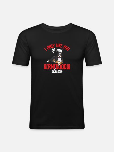 Bernedoodle Dog - Men's Slim Fit T-Shirt - black