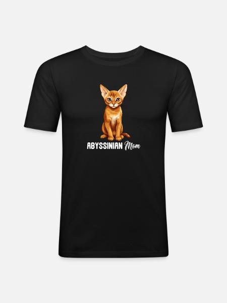 Abyssinian Cat Abessinierkatze - Men's Slim Fit T-Shirt - black