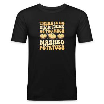 Purée de pommes de terre Purée de pommes de terre - T-shirt près du corps Homme - noir - Devant - Nik (191cm)