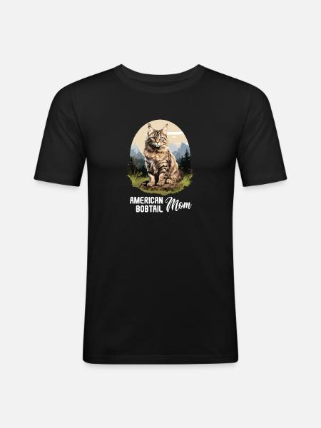 Cat Cats American Bobtail - Men's Slim Fit T-Shirt - black