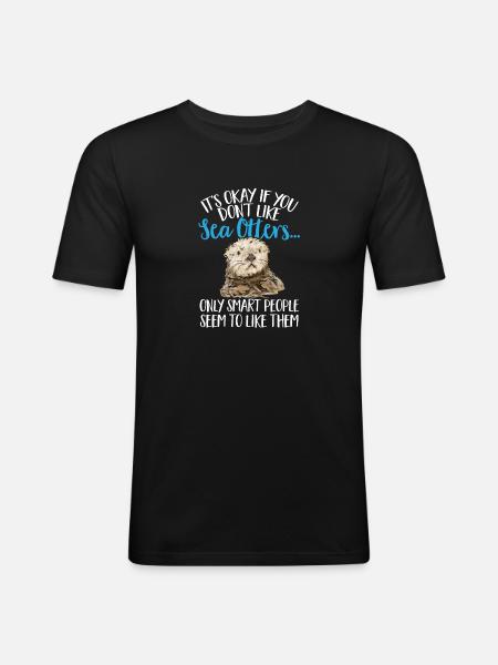 Sea otter - Men's Slim Fit T-Shirt - black