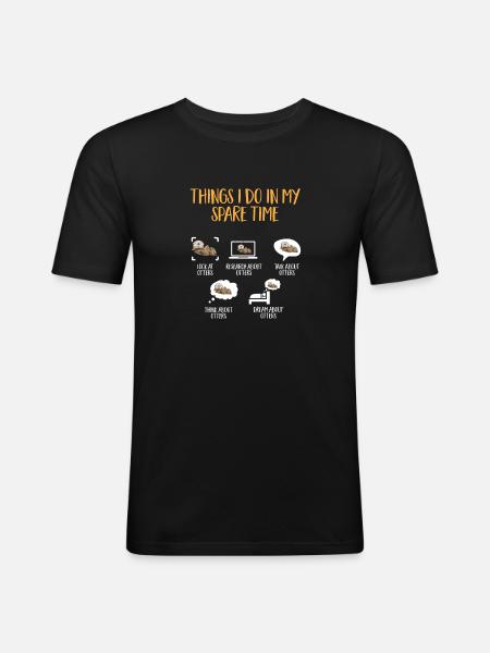 Seeotter - Männer Slim Fit T-Shirt - Schwarz