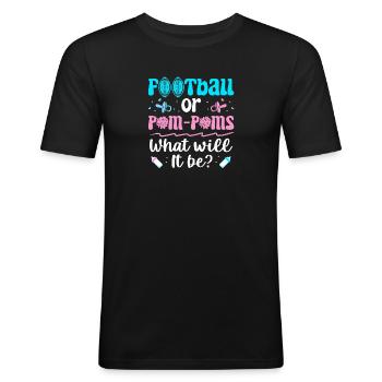 Annonce de naissance sexe révéler fête de bébé - T-shirt près du corps Homme - noir - Devant - Nik (191cm)