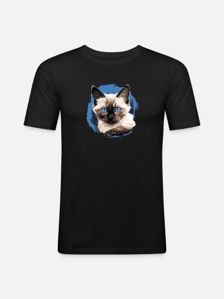 Balinese Cat Balinesenkatze - Men's Slim Fit T-Shirt - black