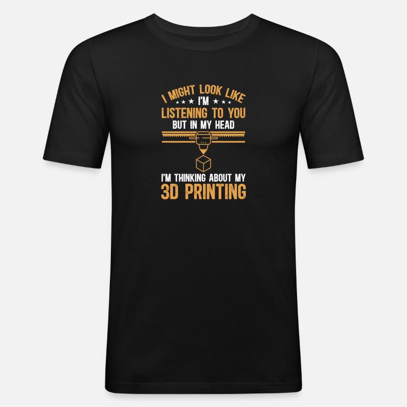3D Drucker 3D Druck - Männer Slim Fit T-Shirt - Schwarz