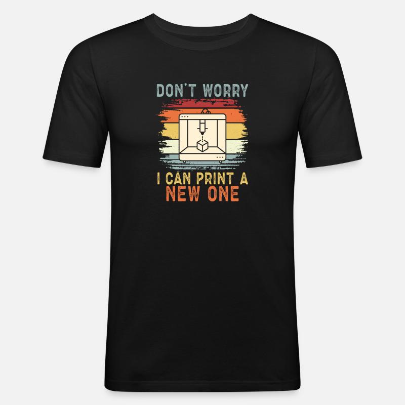 3D Drucker 3D Druck - Männer Slim Fit T-Shirt - Schwarz