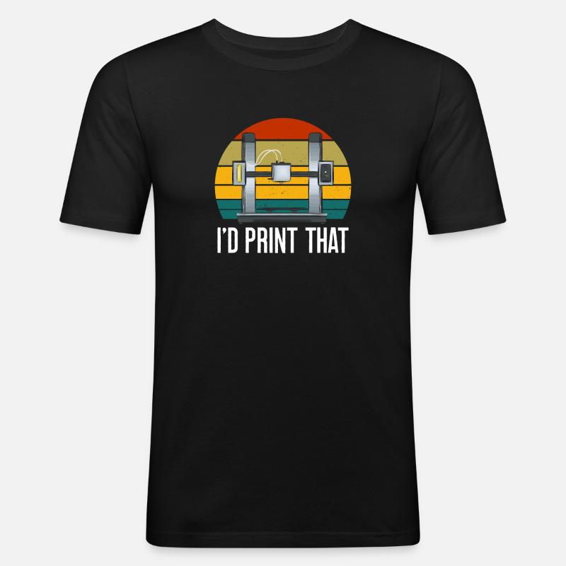 3D Drucker 3D Druck - Männer Slim Fit T-Shirt - Schwarz