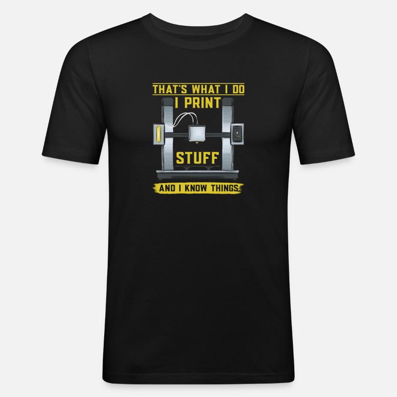 3D Drucker 3D Druck - Männer Slim Fit T-Shirt - Schwarz