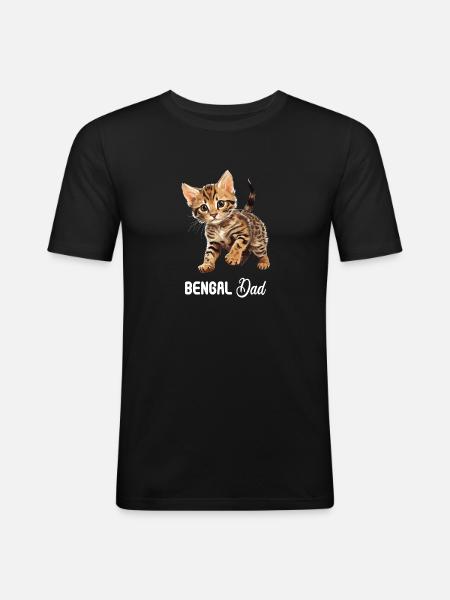 Bengal Cat Bengalkatze - Men's Slim Fit T-Shirt - black