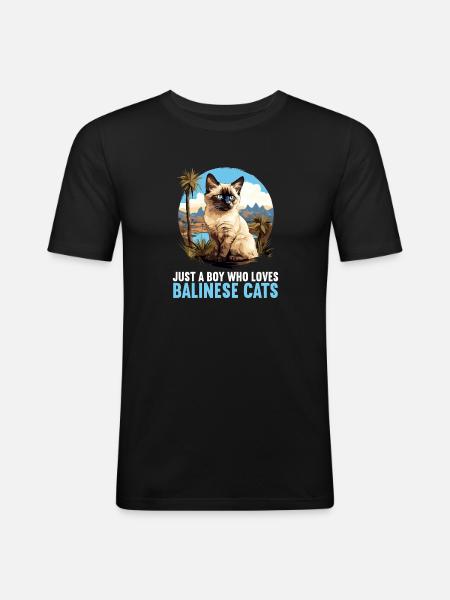 Balinese Cat Balinesenkatze - Men's Slim Fit T-Shirt - black