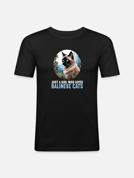 Balinese Cat Balinesenkatze - Men's Slim Fit T-Shirt - black