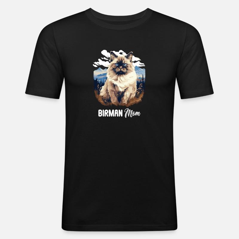 Birman Cat Birma Katze - Men's Slim Fit T-Shirt - black