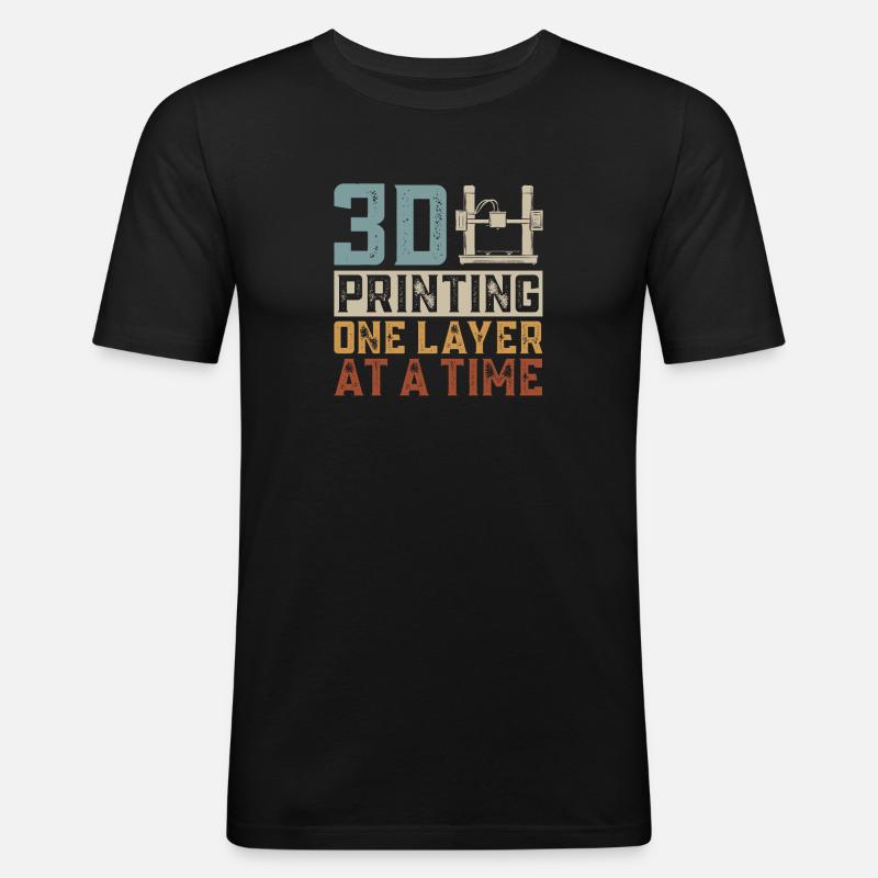 3D Drucker 3D Druck - Männer Slim Fit T-Shirt - Schwarz
