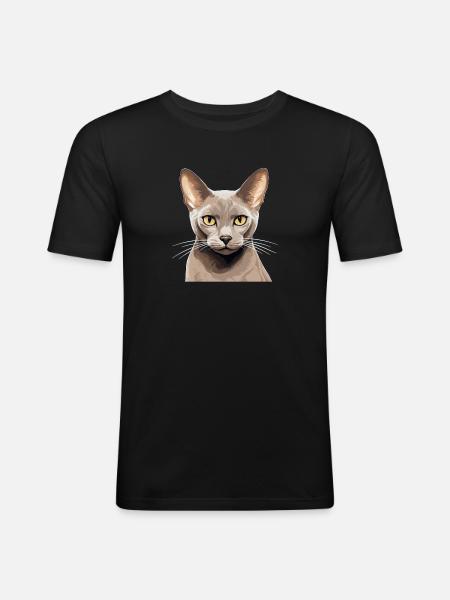 Burmese Cat Burma Katze - Men's Slim Fit T-Shirt - black