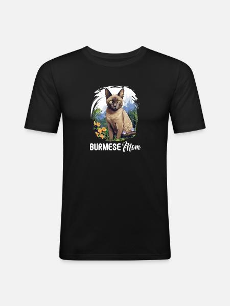 Chat birman Birmanie Katze - T-shirt près du corps Homme - noir