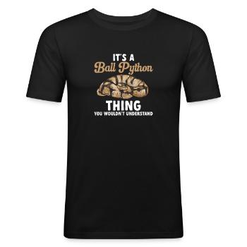 Ball Python Schlange Königspython - Männer Slim Fit T-Shirt - Schwarz - Vorne - Nik (191cm)