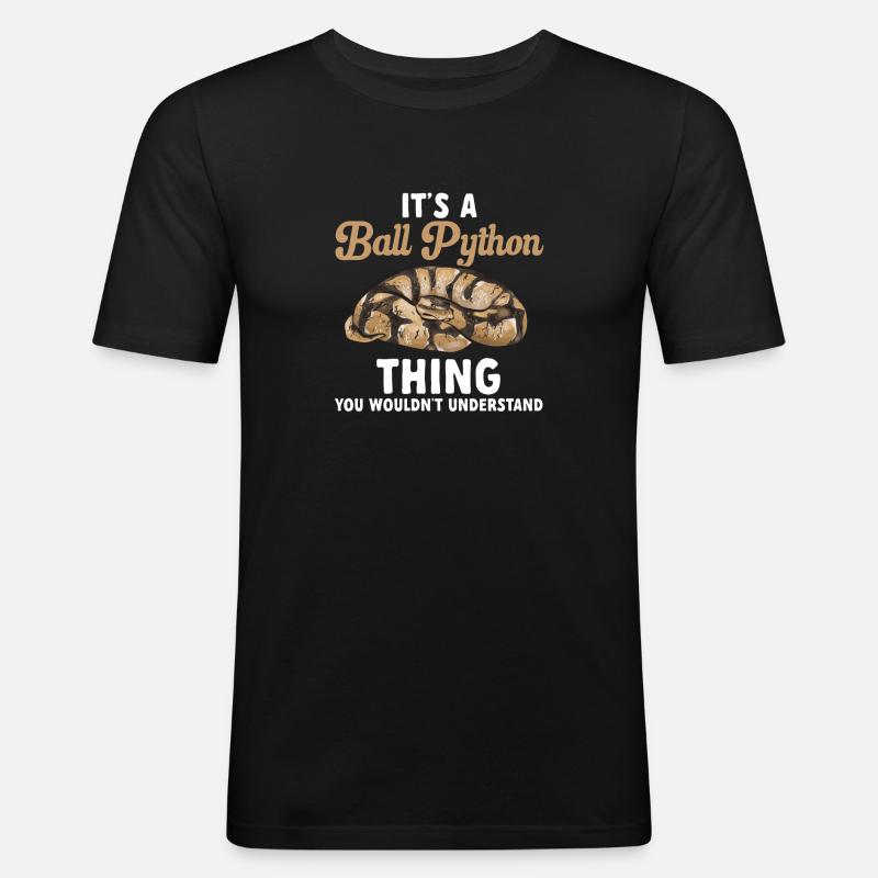 Ball Python Schlange Königspython - Männer Slim Fit T-Shirt - Schwarz