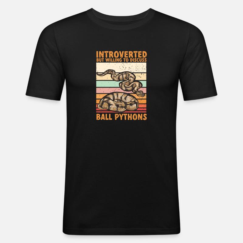 Ball Python Snake King Python - Men's Slim Fit T-Shirt - black