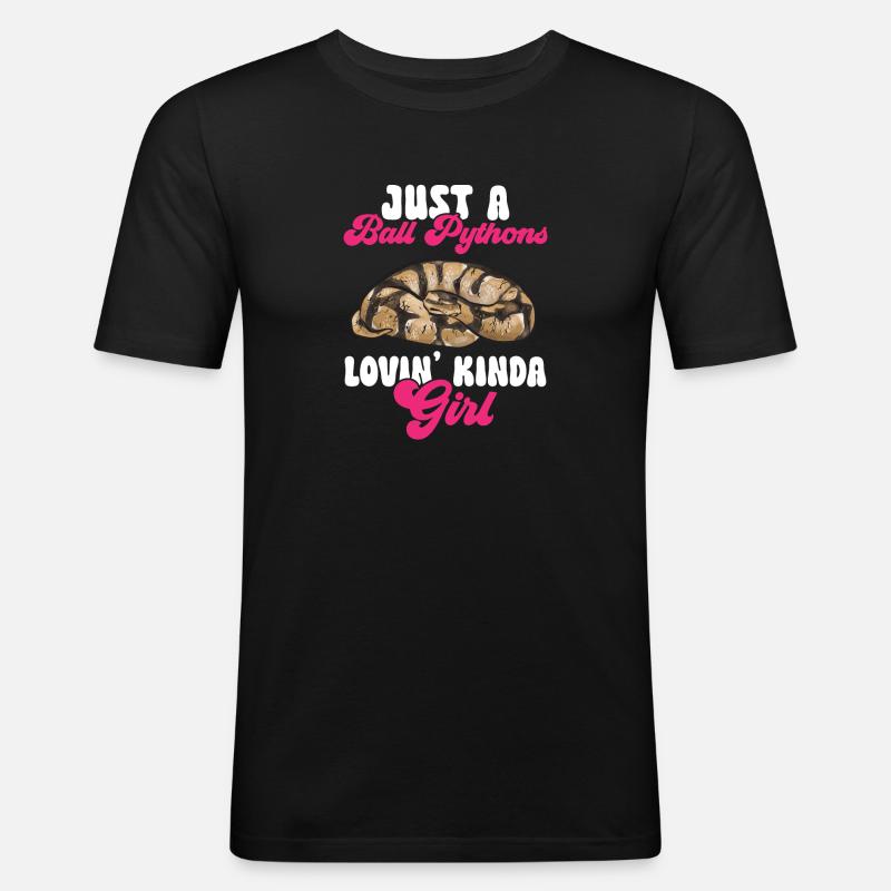 Ball Python Snake King Python - T-shirt près du corps Homme - noir