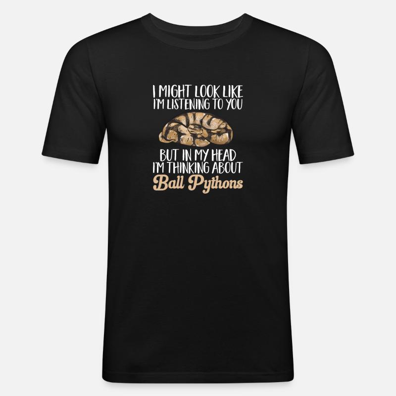 Ball Python Snake King Python - Men's Slim Fit T-Shirt - black
