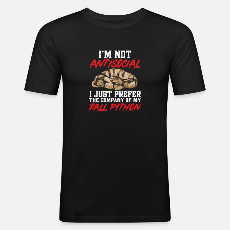 Ball Python Snake King Python - T-shirt près du corps Homme - noir