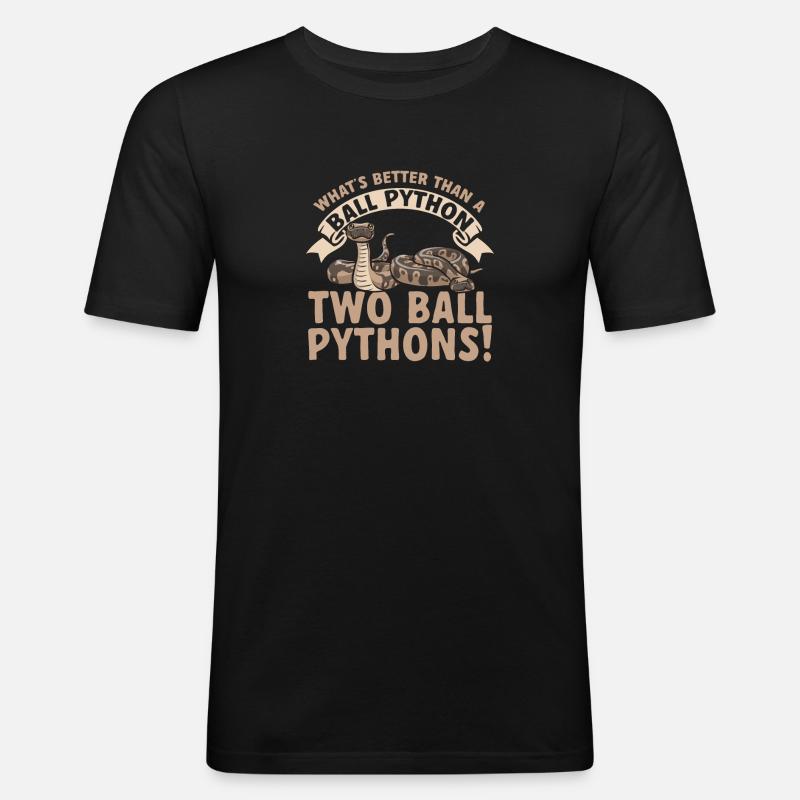 Ball Python Snake King Python - T-shirt près du corps Homme - noir