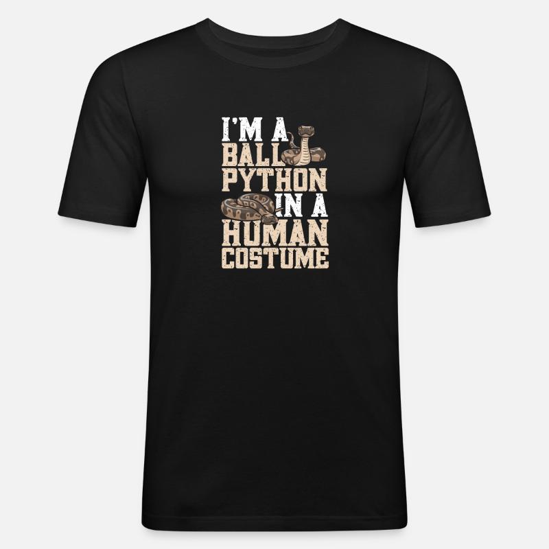 Ball Python Schlange Königspython - Männer Slim Fit T-Shirt - Schwarz