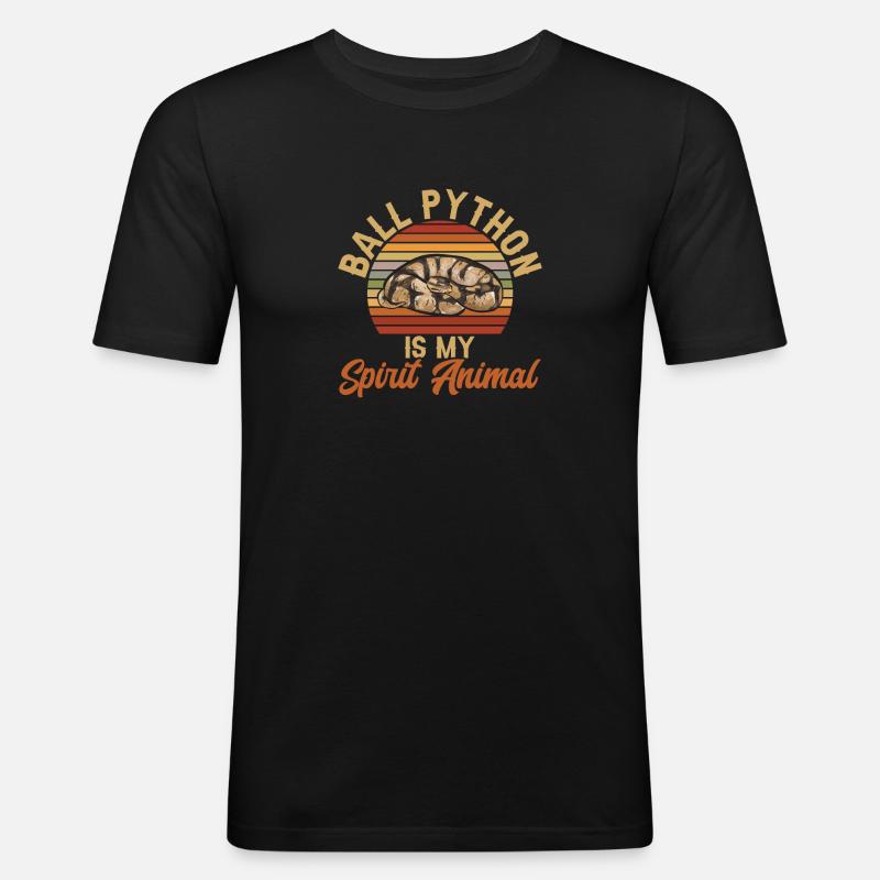 Ball Python Snake King Python - T-shirt près du corps Homme - noir