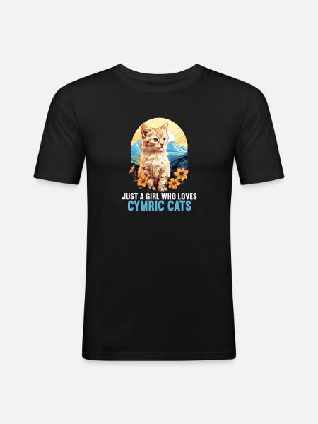 Cymric Kitten Cymric Cat - T-shirt près du corps Homme - noir