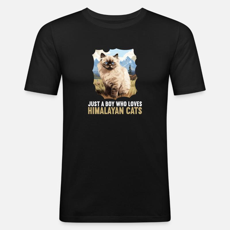 Himalayan Cat Colourpoint Katze - Men's Slim Fit T-Shirt - black