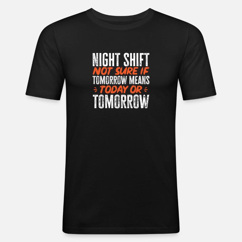 Nachtschicht Krankenschwester - Männer Slim Fit T-Shirt - Schwarz