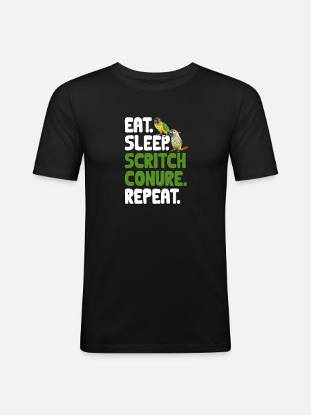 Molinasittich Papagei Vogel Sittich - Männer Slim Fit T-Shirt - Schwarz