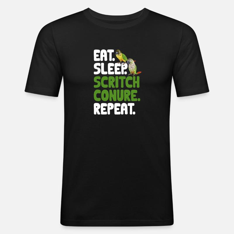 Molinasittich Papagei Vogel Sittich - Männer Slim Fit T-Shirt - Schwarz