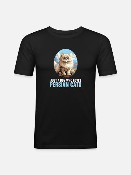 Persian Cat Perserkatze - Men's Slim Fit T-Shirt - black