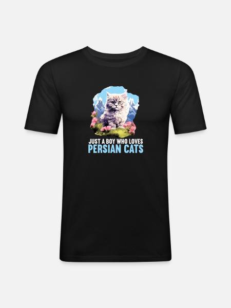 Persian Cat Perserkatze - Men's Slim Fit T-Shirt - black