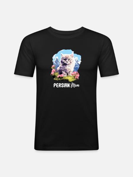 Persian Cat Perserkatze - Men's Slim Fit T-Shirt - black