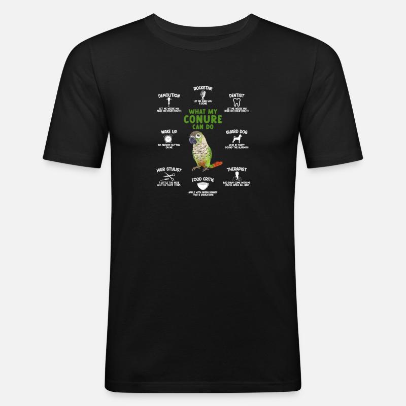 Molinasittich Papagei Vogel Sittich - Männer Slim Fit T-Shirt - Schwarz