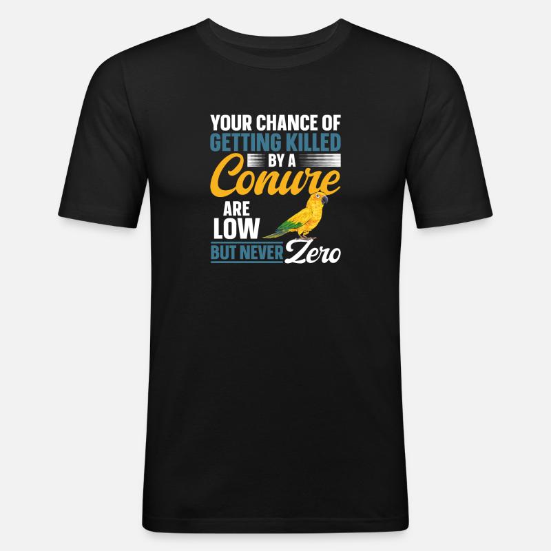 Sonnensittich Papagei Sittich Vogel - Männer Slim Fit T-Shirt - Schwarz