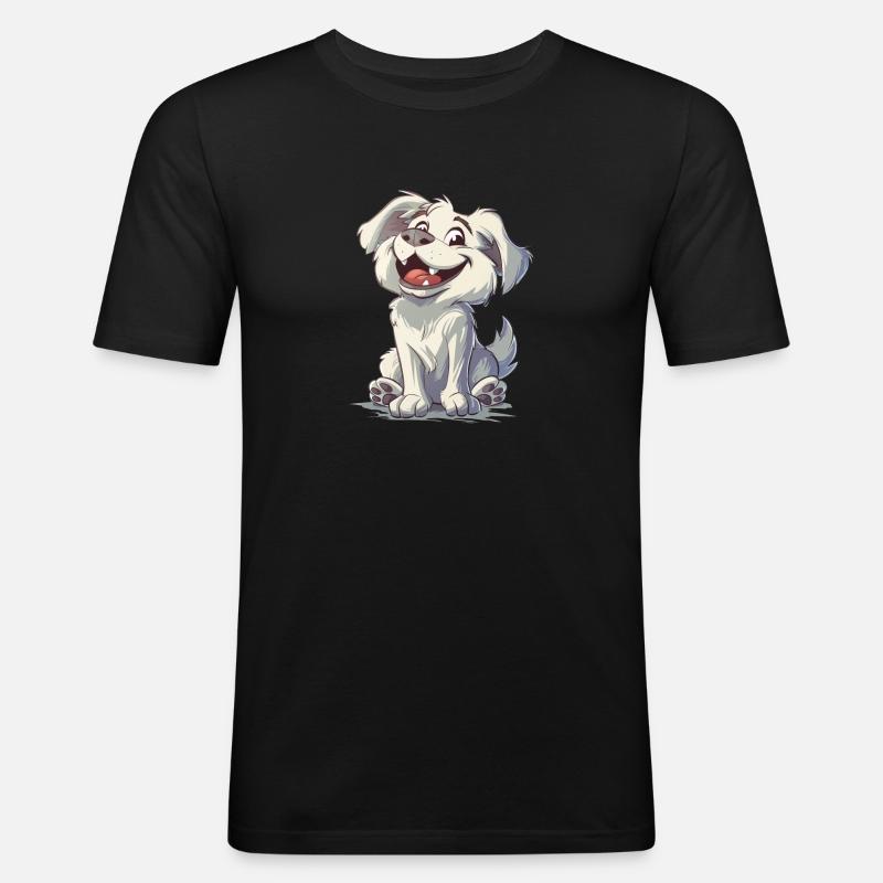 Akbash Gift | Cartoon Artwork - Men's Slim Fit T-Shirt - black